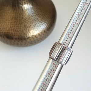 Rare & Unique 925 Sterling Silver Ring Oblong Quartz Gemstones 7